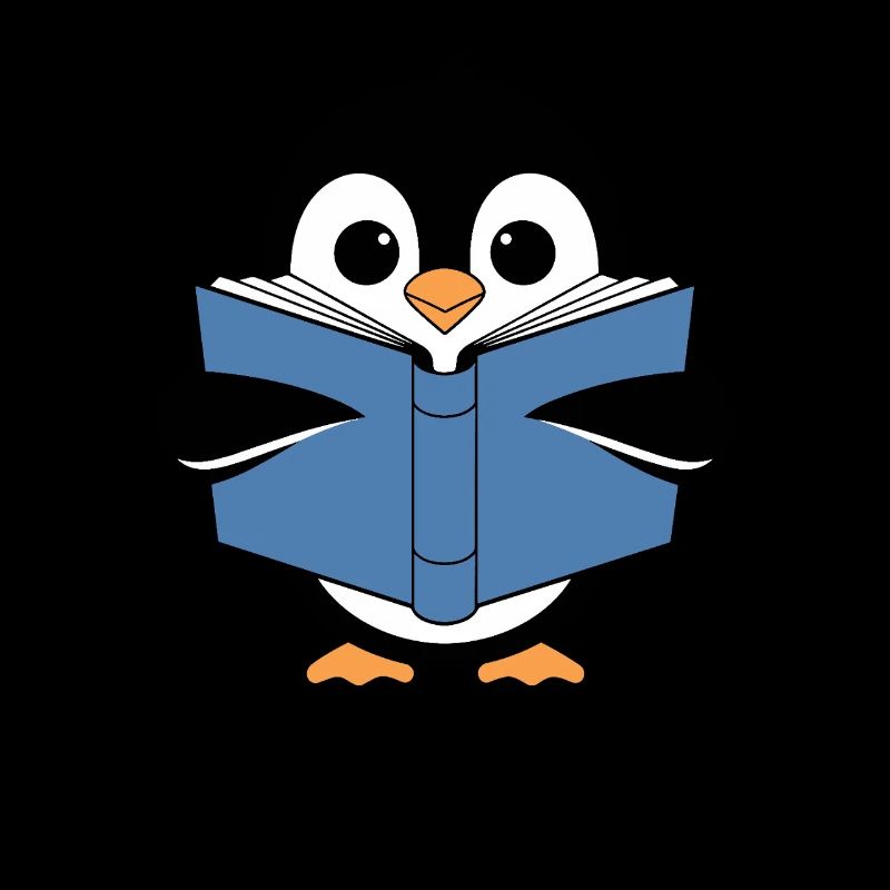 Penguin with book for reading enthusiasts