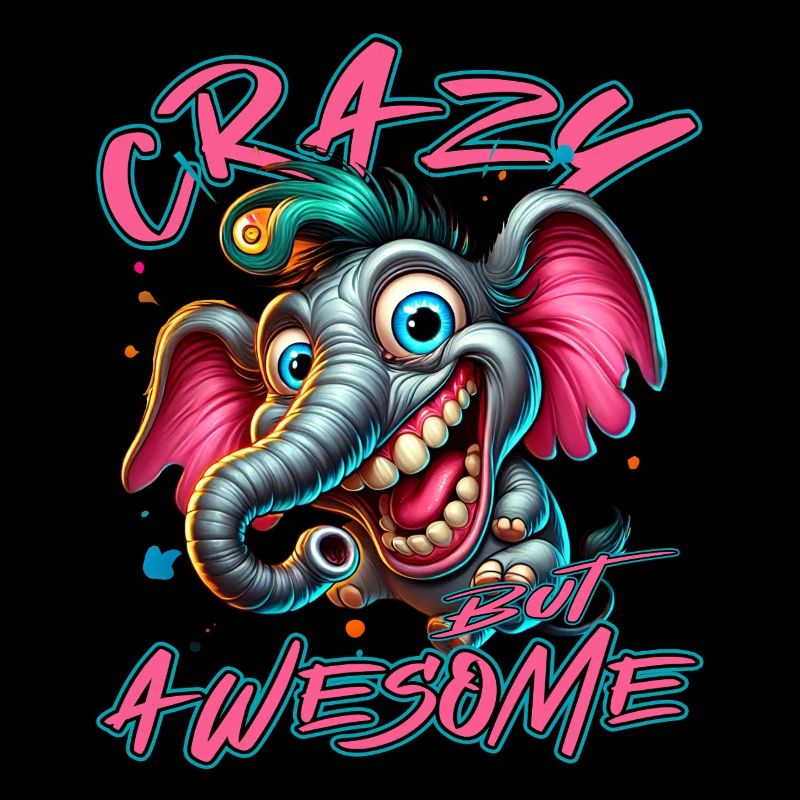 Crazy but Awesome Elefant Comic Stil