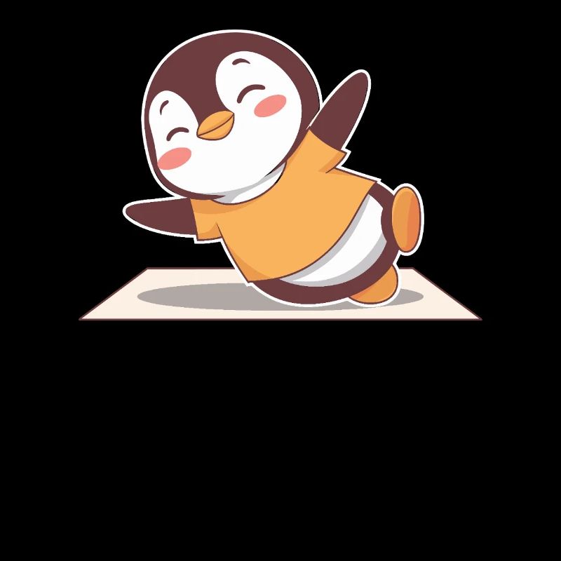 Happy Penguin Yoga Exercise Joy