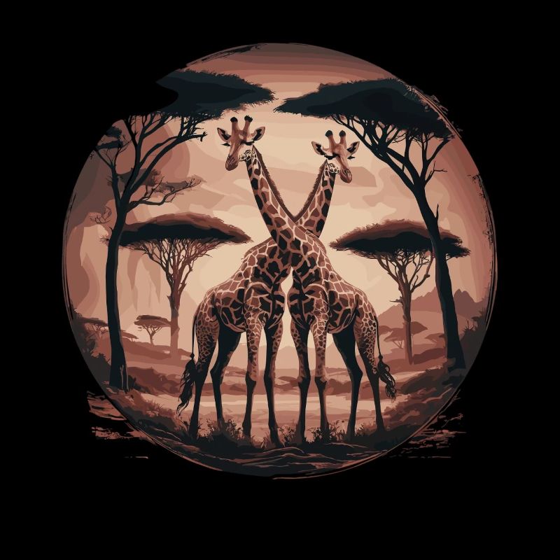 Two Giraffes – Surreal Safari Art