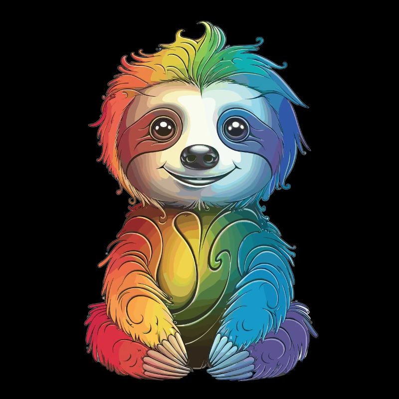 Colorful Rainbow Sloth - Gift Late Riser