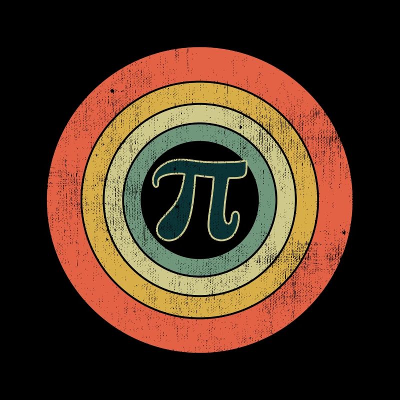 Retro Style Pi Tag Geometric Pattern Art