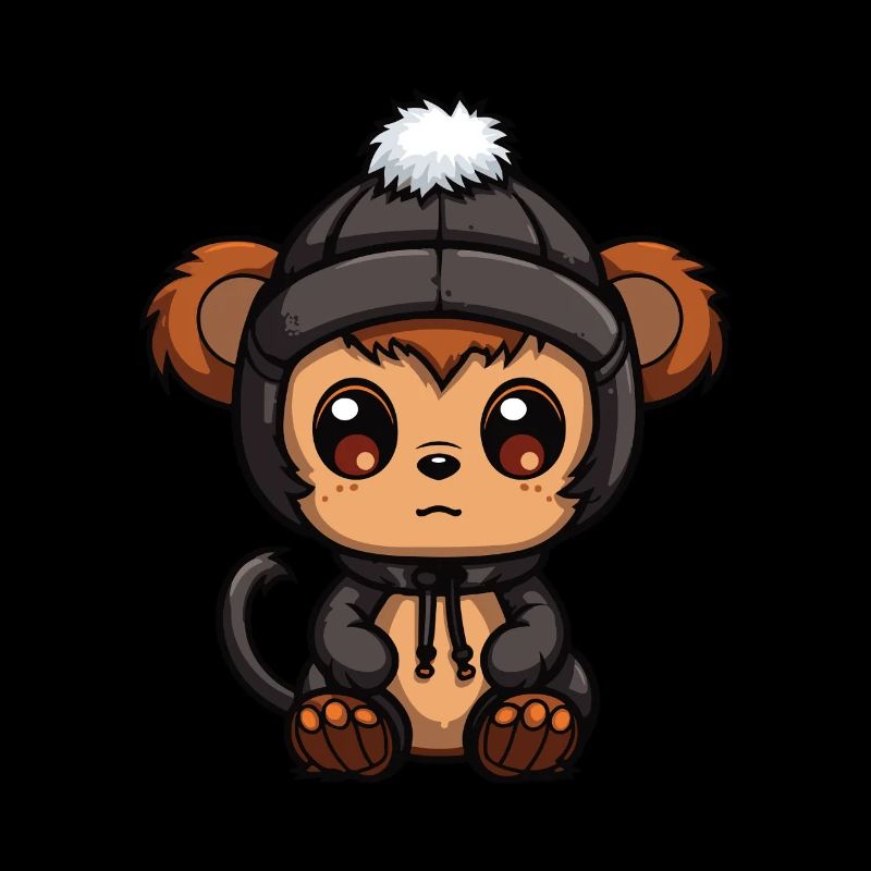 Monkey Winter Animal Baby Comic
