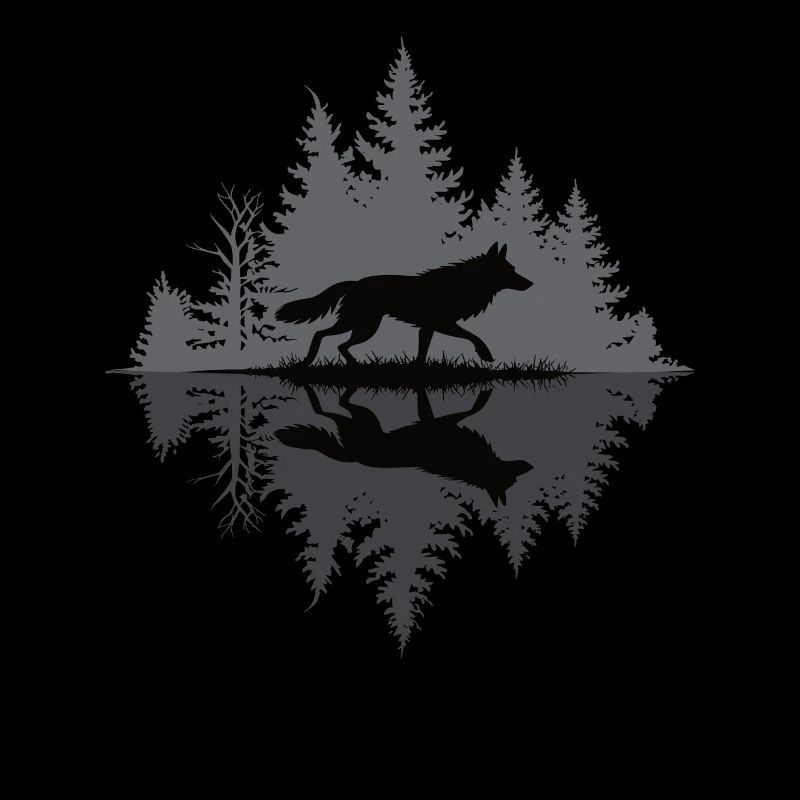 Wolf im dunklen Wald