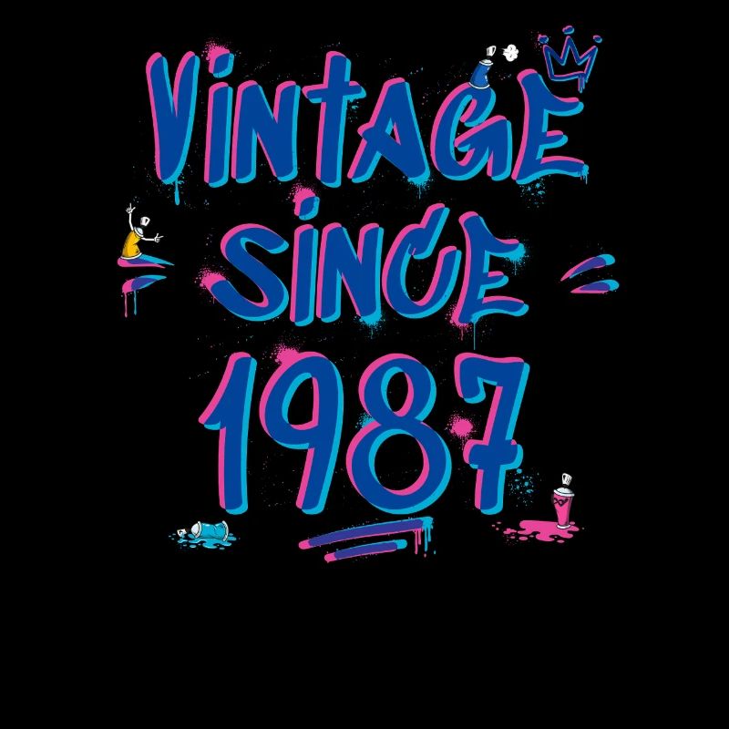 Vintage 1987 Graffiti Glitch - 38 ans de style