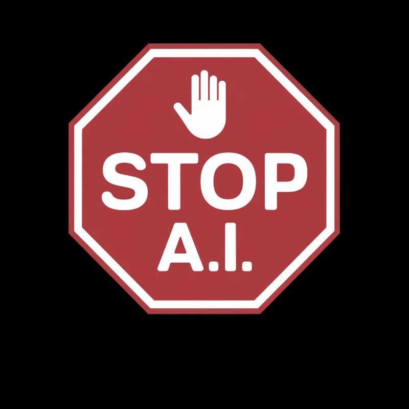 Stop AI Zeichen gegen KI