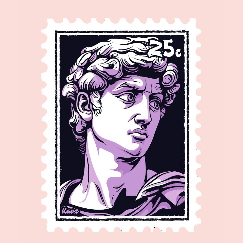 David de Florence Timbre-poste – Classique en violet