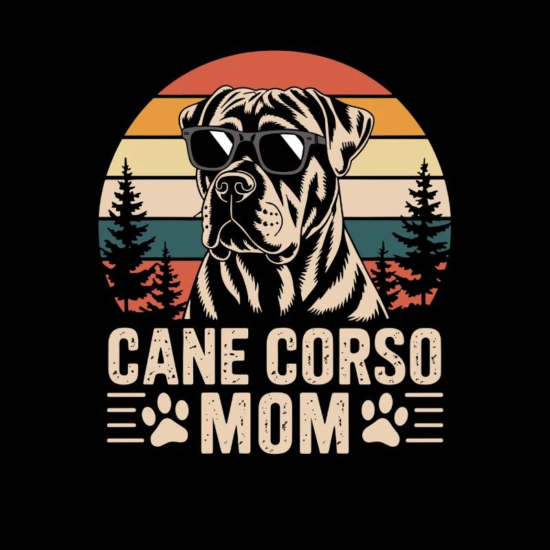 Fier Cane Corso Mama design rétro