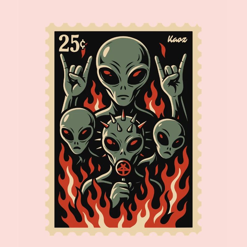 Aliens with mask and fire