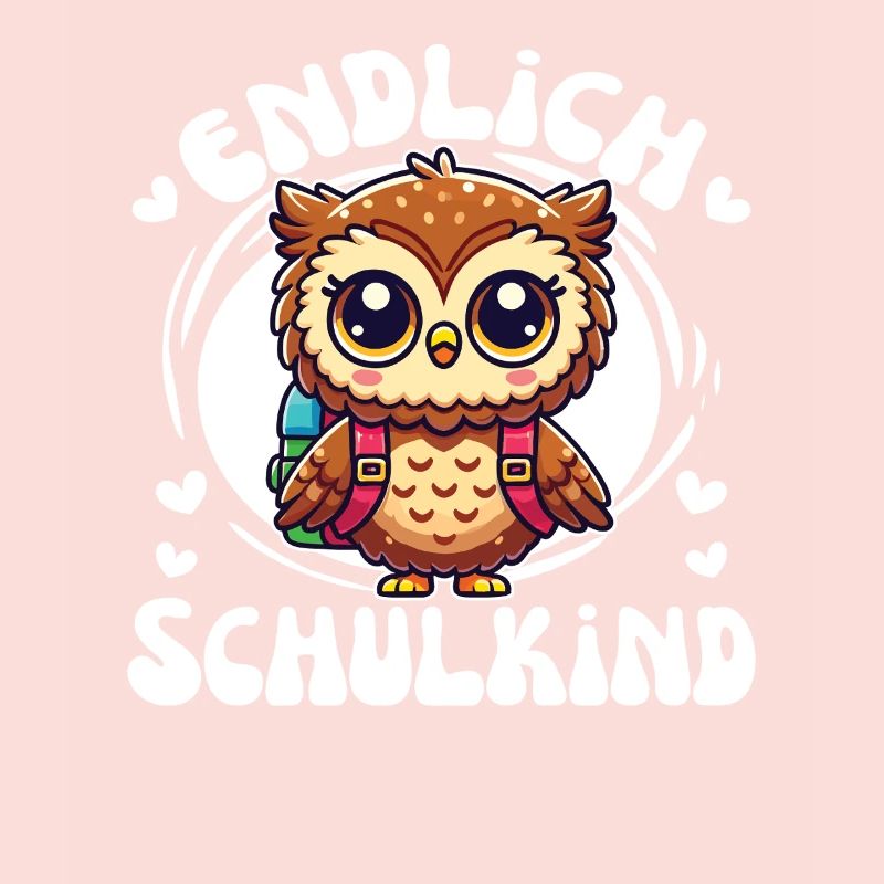 Endlich Schulkind süßer Eule zur Einschulung