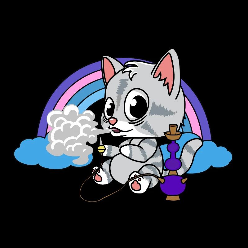 Kitten hookah smoking kiffen hookah smoke