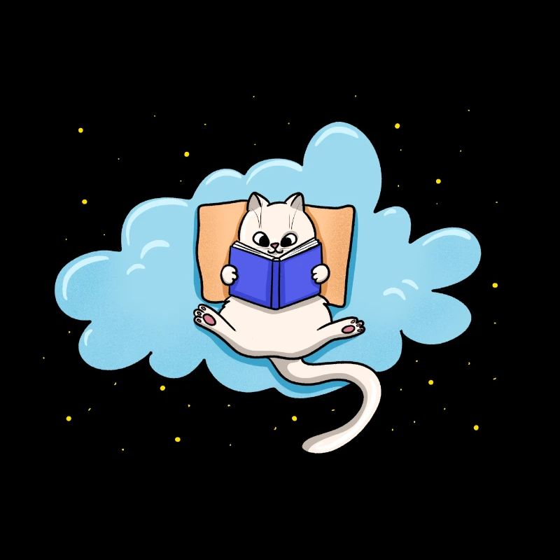 Cat Reading Book