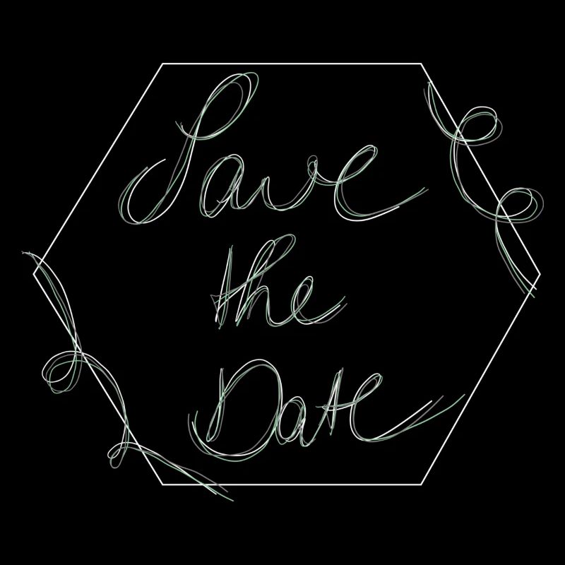 Save The Date Calligraphy Minimalism
