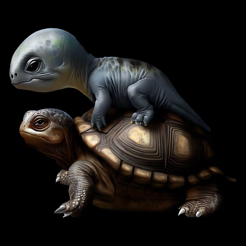 Dinosaur on turtle