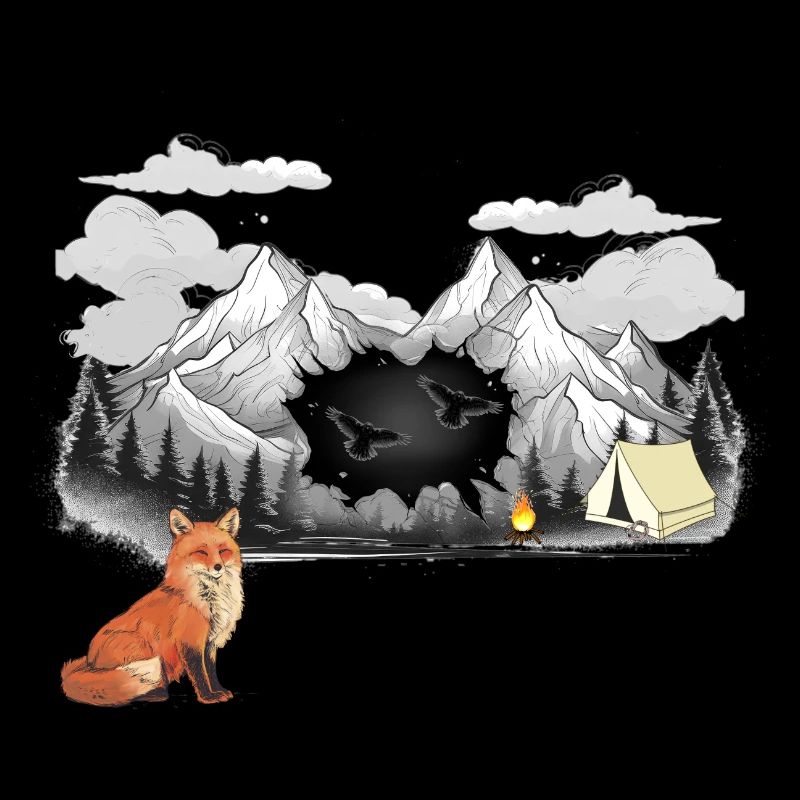 Fox Nature Tent Mountain Campfire Mountains Nature