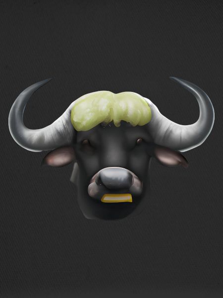 Cute drawn buffalo