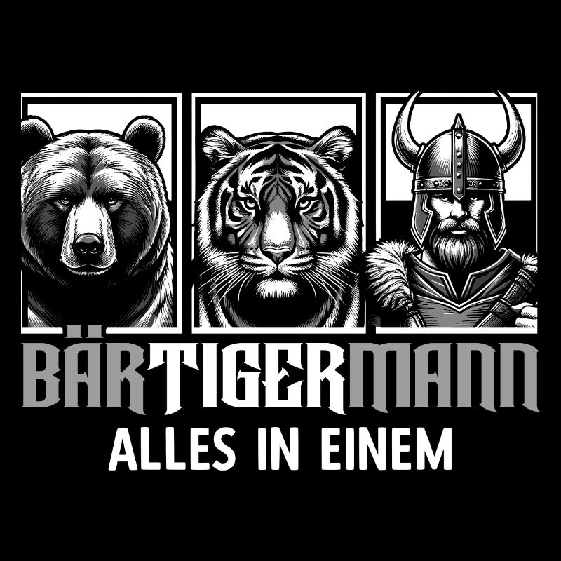 Bärtigermann Bär Tiger Mann Geschenk Bart