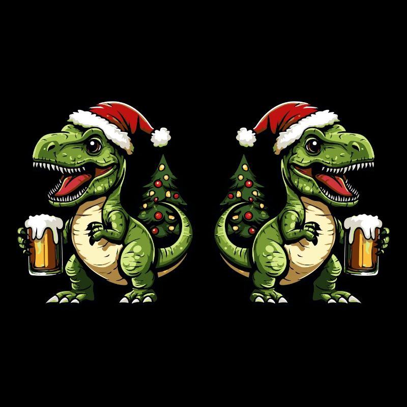 Équipe de la bière de Noël Dinosaur T-Rex