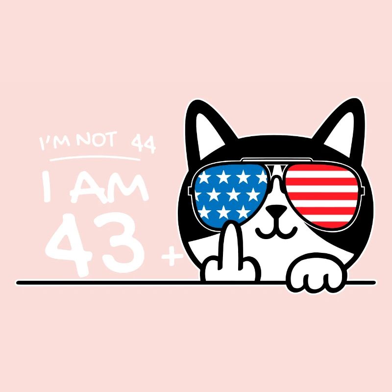 Ich bin nicht 44, ich bin 43 plus 1 Mittelfinger Katzenflip