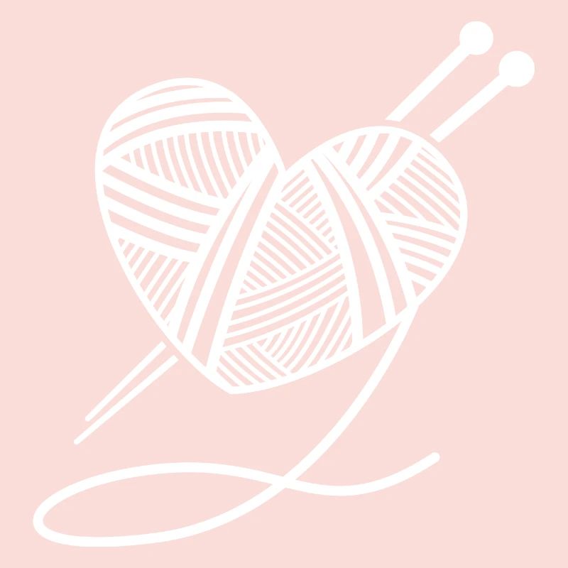 Knitting wool heart needles gift handmade