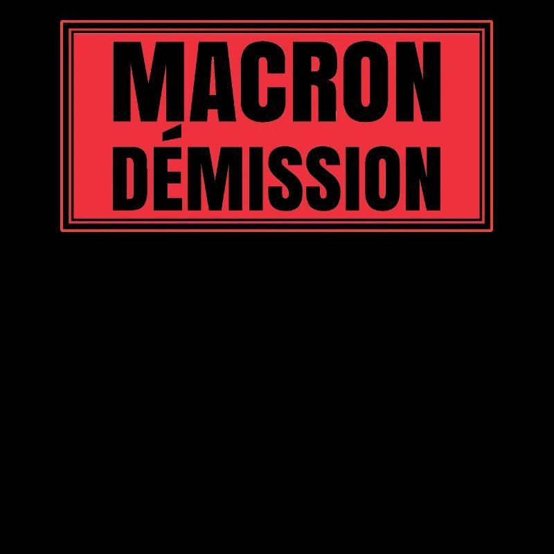 Macron resignation placard protesting strike