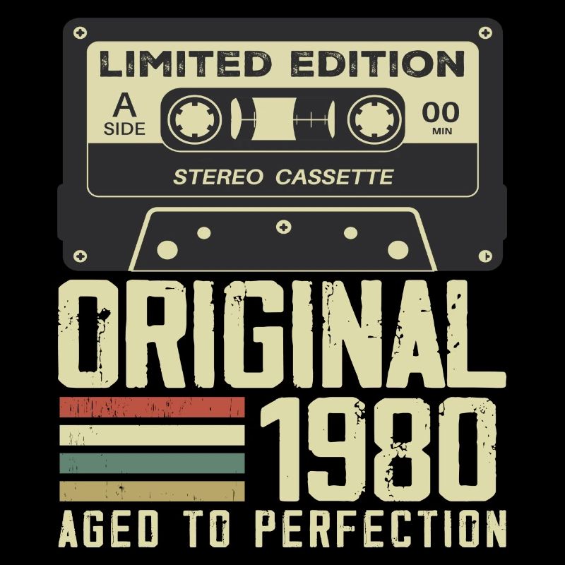 44th Retro Style 1980 Anniversary Gift