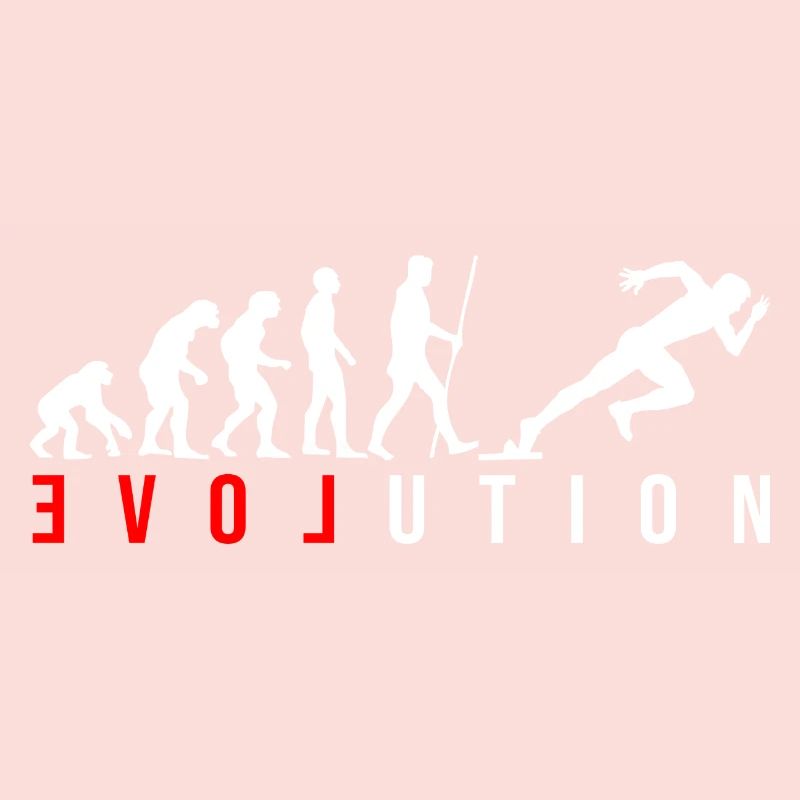 Sprinter sprint coureur LOVE en rouge avec l’évolution