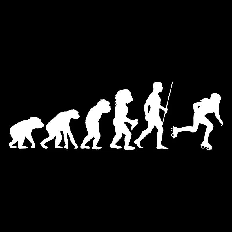 Roller Skate Evolution Skaters Skate Saying Women