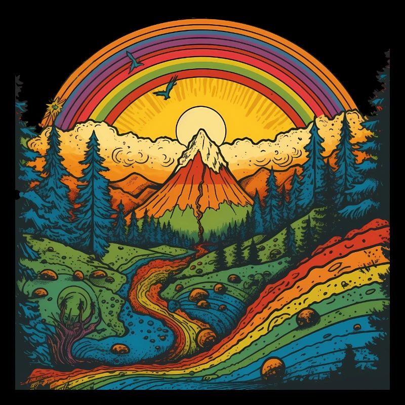 Rainbow Mountains - Psychedelic Landscape