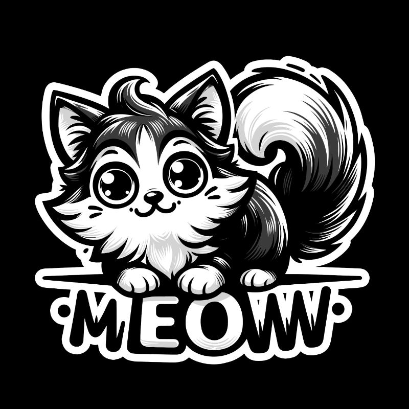 Meow - Cat Illustration