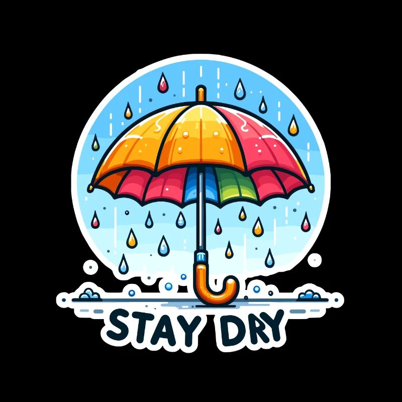 Restez au sec - Illustration de parapluie