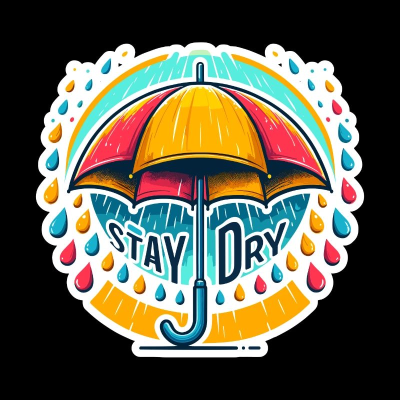Restez au sec - Illustration de parapluie