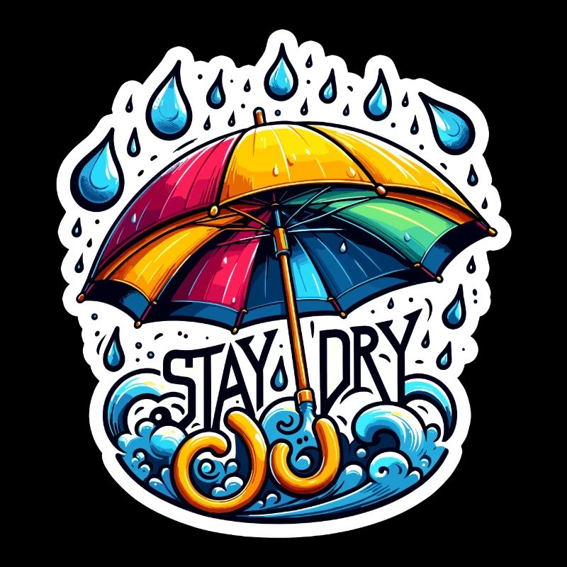 Restez au sec - Illustration de parapluie
