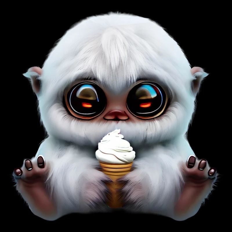 Yeti avec de la crème glacée molle