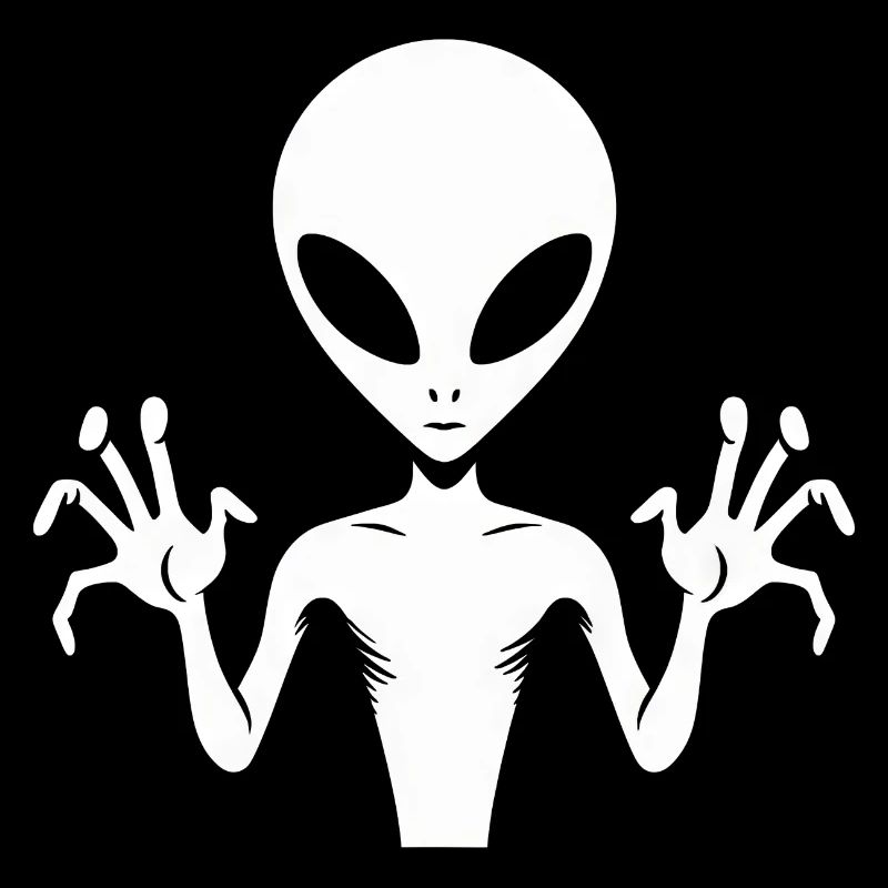 Alien Alien Body Silhouette with Hands: A unique d