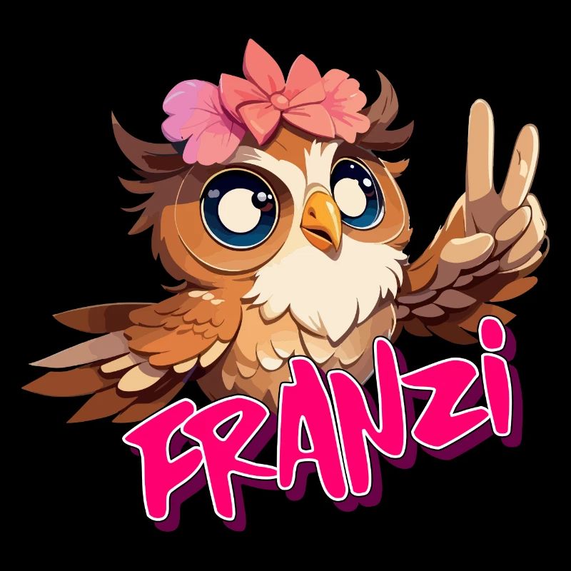 FRANZI - Schöner Mädchen Name mit süßer EULE