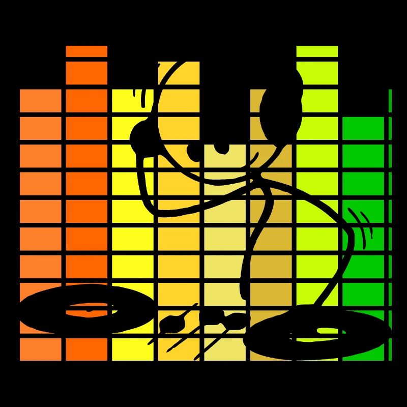 Stick figure DJ equalizer