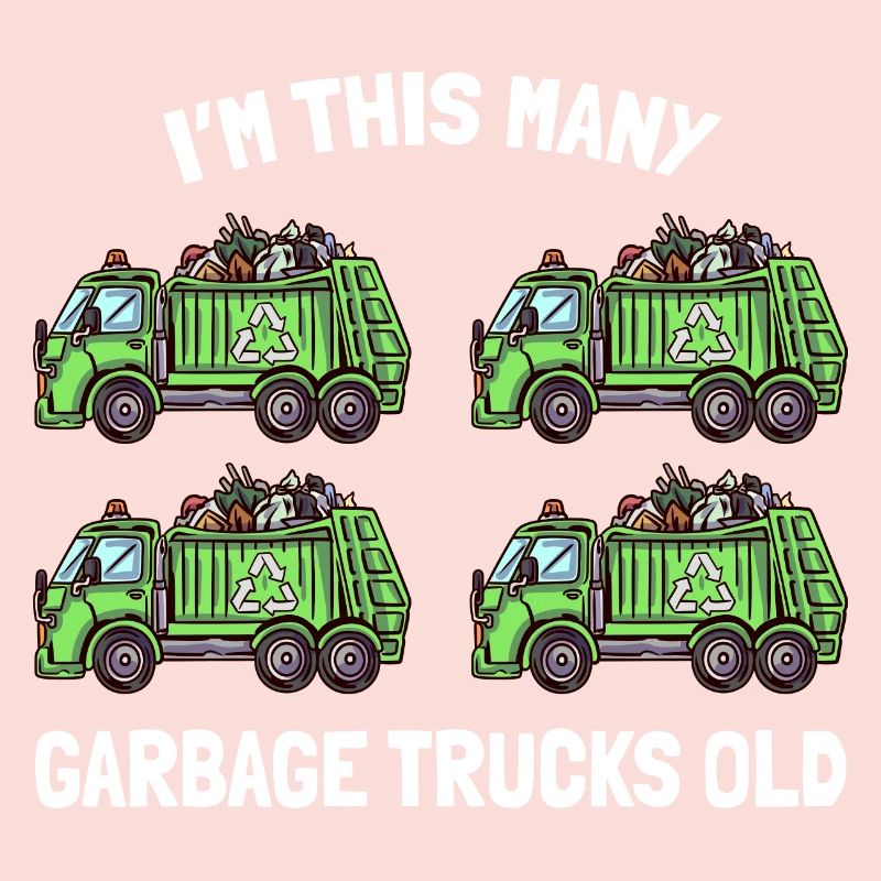 I'm This Many Garbage Trucks Old 4. Geburtstag