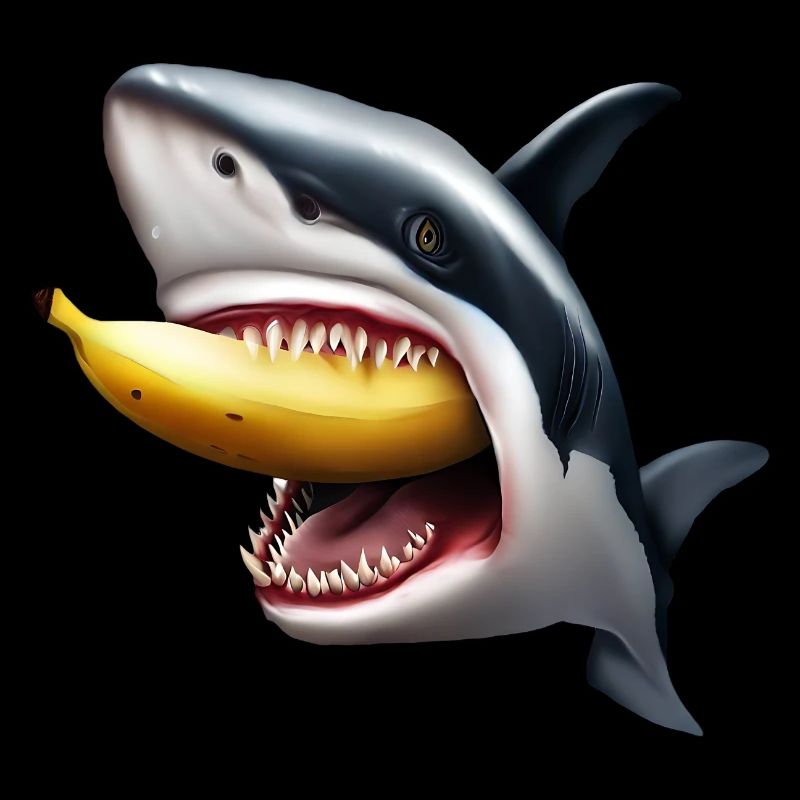 Shark eats banana