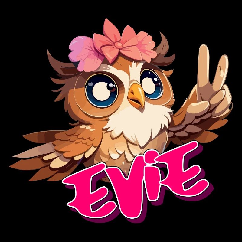 EVIE - Schöner Mädchen Name mit süßer EULE