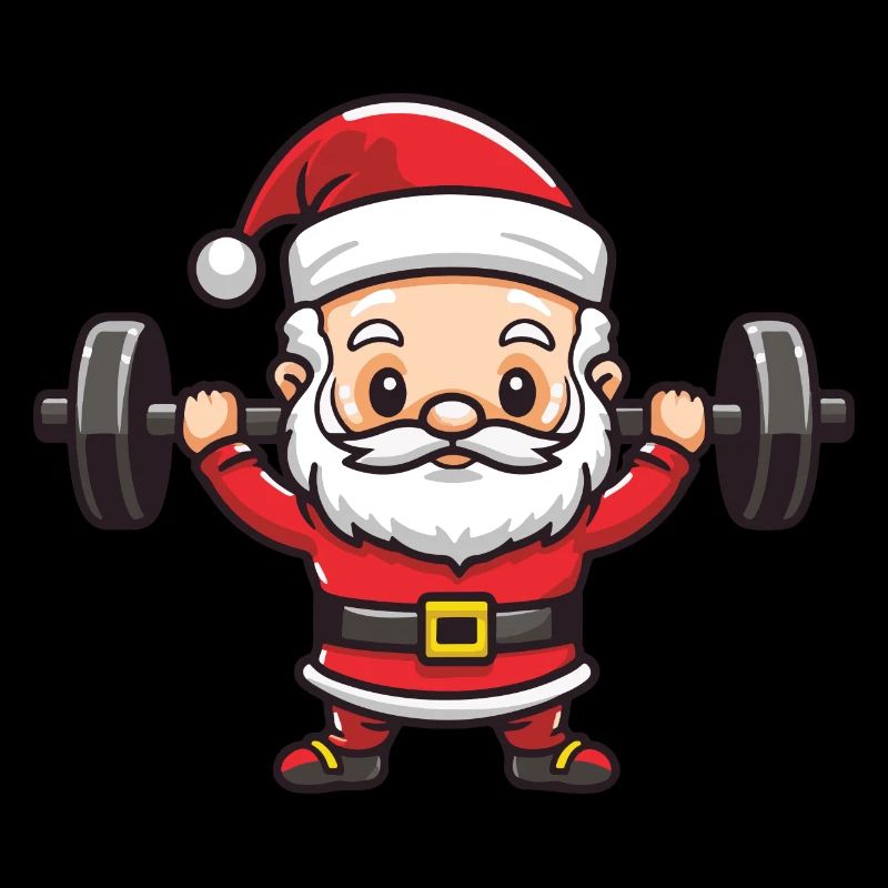 Père Noël haltères gym Noël