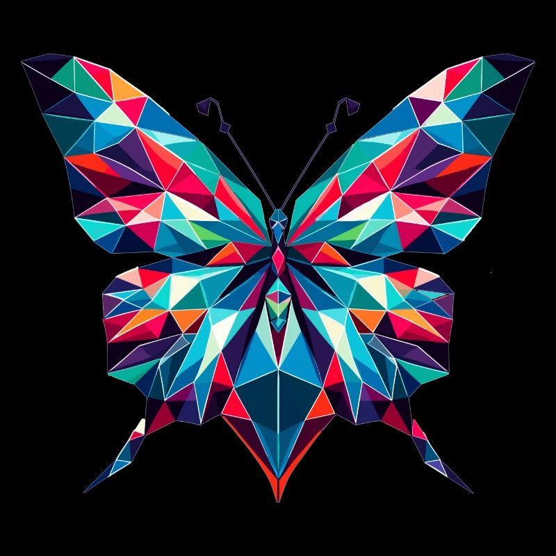 Papillon dans l’illustration polygonale