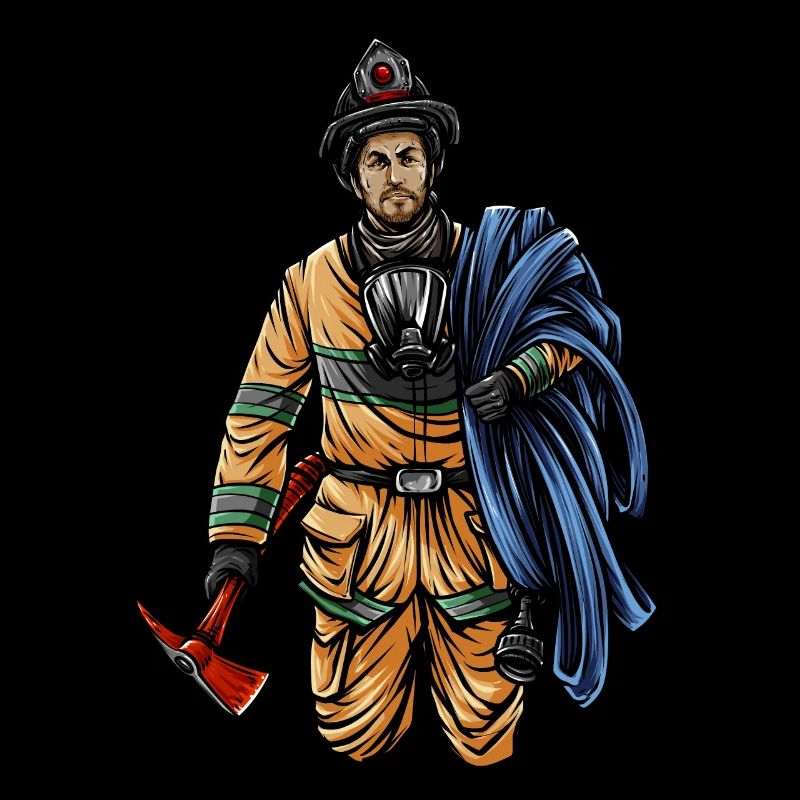 Firefighter Illustration - Firefighter Hero