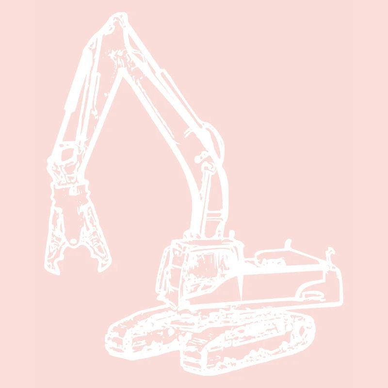 Excavator demolition grapple grapple white