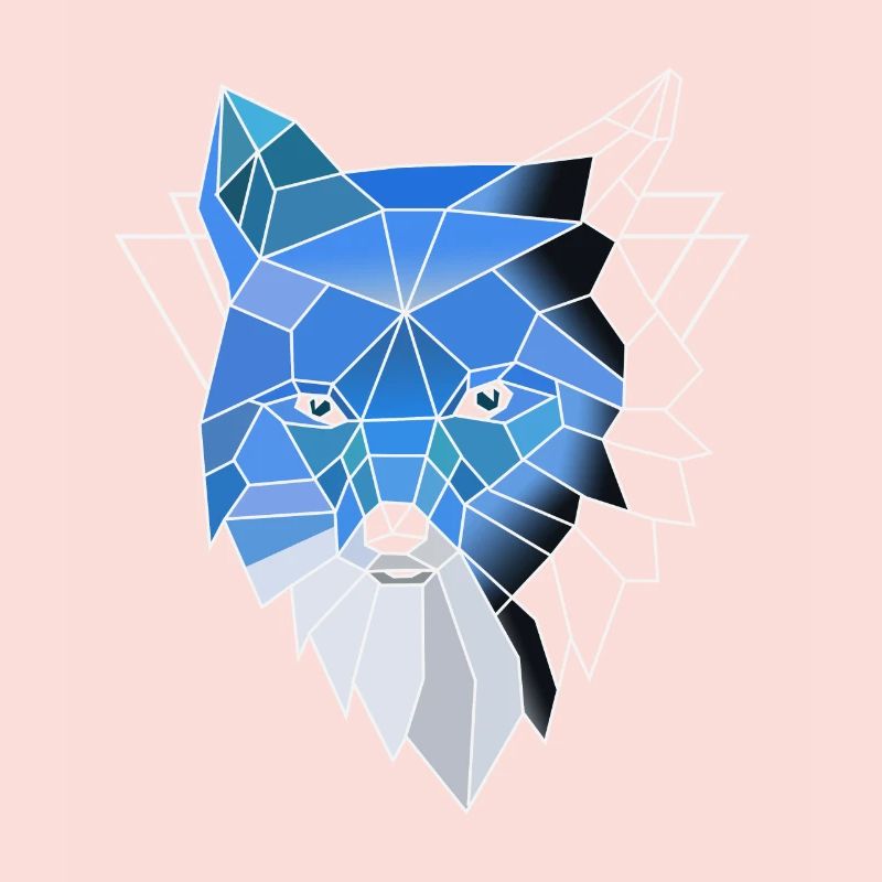 Blue polygon wolf