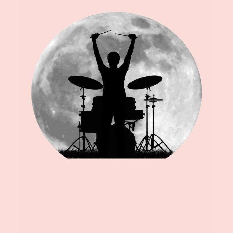 Drummer drums moon