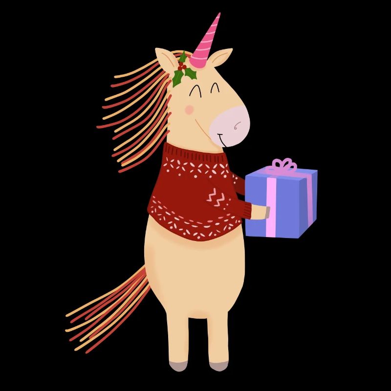 Gelbes Einhorn-Weihnachtsgeschenk