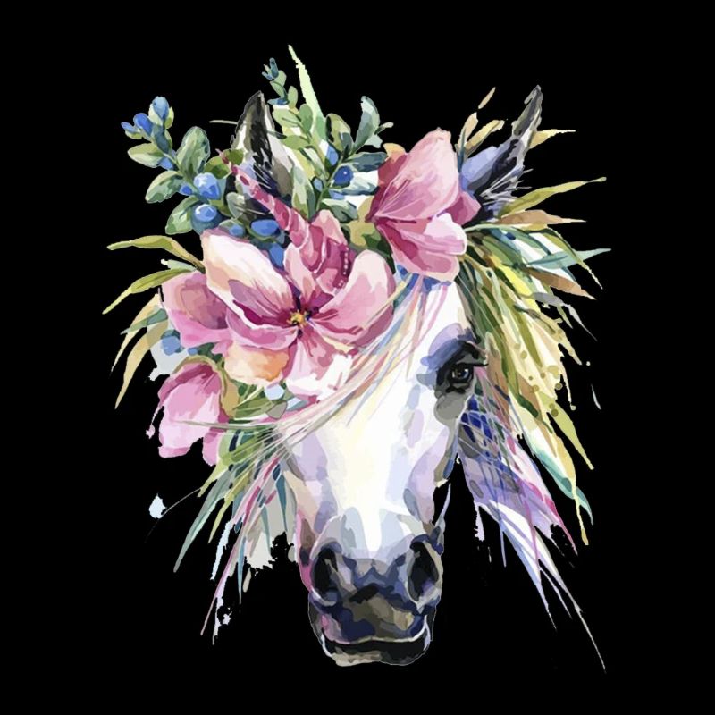 cheval fleurs licorne