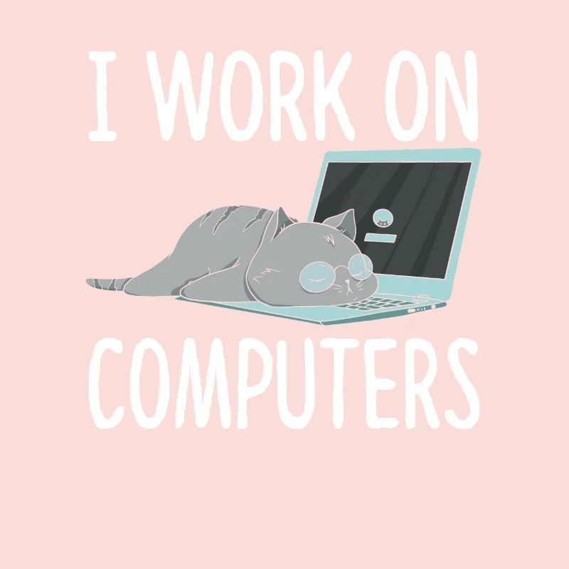 I Work On Computers Katze Informatik Kätzchen