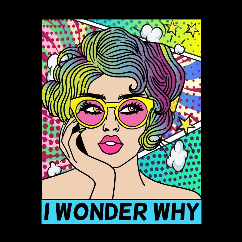 POP-ART COMIC GIRL I WONDER WHY ARTWORK